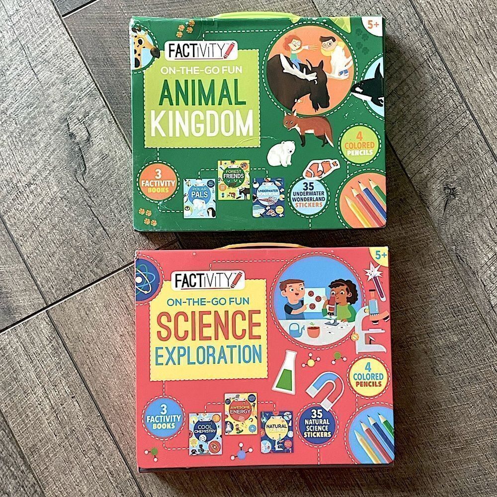 NWT! Factivity On-The-Go, Animal Kingdom and Science Exploration Activity Kits.